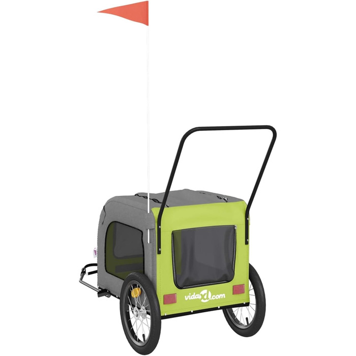 Причіп для тварин на велосипед, Оранжевий та Сірий, 63 x 121 x 65 см