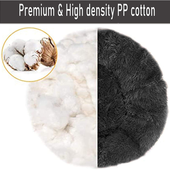 Крісло-лежанка для собак HANHAN у вигляді пончика, XL/XXL, ортопедичне, м'яке, заспокійливе, антистрес, софа, затишна печерка, легко миється, середній матрац, велике, темно-сіре