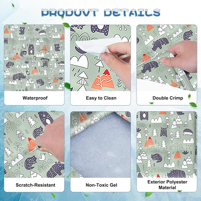 Кühlmatte Hunde: Охолоджуючий килимок для собак та котів 50x65 см. Самоохолоджуючий, водовідштовхуючий, з нетоксичним гелем. Для дому та вулиці.