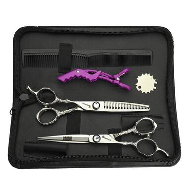 Професійні перукарські ножиці для стрижки лівші, 6 дюймів, 440C, 2 шт. (розсіювачі)