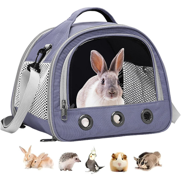 Переносна сумка-переноска для птахів Vogeltransport - Легка, дихаюча сумка для папуг, хом'яків та інших дрібних тварин, фіолетового кольору