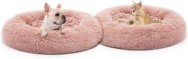 Ортопедичне ліжко для собак з штучного хутра, кругле, кошик для собак, подушка для середніх та великих собак, дуже м'яке, можна прати в пральній машині, подушка-донат XL Rose XL Rose
