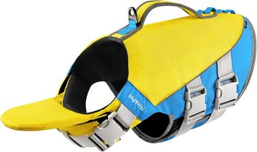 ThinkPet Жилет рятувальний для собак, світловідбиваючий, з регулюванням, для плавання (Жовто-блакитний, L)