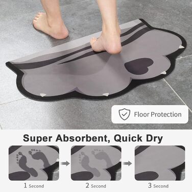 Килимок для котячого корму Stiio, гумова основа, нековзний, вологостійкий, 43.2 x 71.1 см, сірий