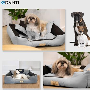 Персоналізоване ліжко-подушка для собак та котів з іменем, L-XL, 75x65 см, світло-сірий колір