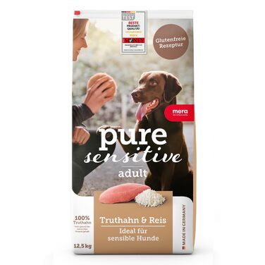 Сухий корм для собак MERA Pure Sensitive з індиком та рисом, 12.5 кг
