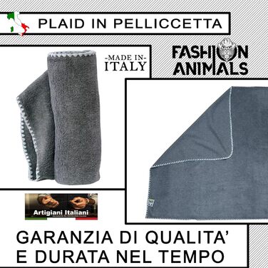 М'яка ковдра для домашніх тварин Luxus 150x100 см – Кашемір-мікс або штучне хутро, стильна та миюча, для собак та котів (Сірий, штучне хутро)