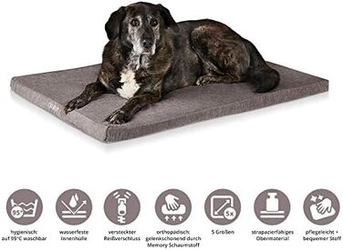 Килимок для собак ONVAYA® з Memory Foam, ортопедичний, сірий, розмір S-XXL, 112 x 74 x 5 см