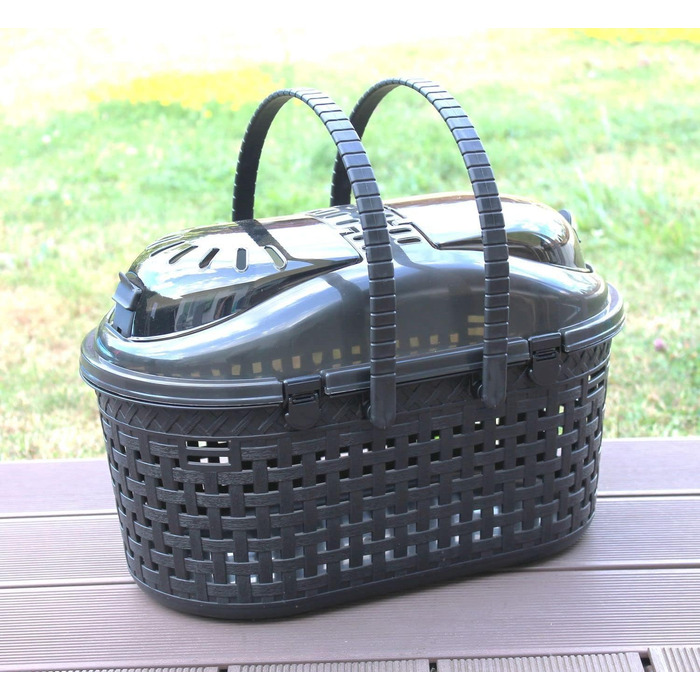 Переносна переносна клітка-переноска для кота/собаки Iris Ohyama, чорна, 45x29x28.5 см, MPC-450