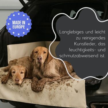 Килимок для собак у багажник Golden Dog, захист для автосидіння, автоковдра з кожзаму (110 x 90 см, кремовий)