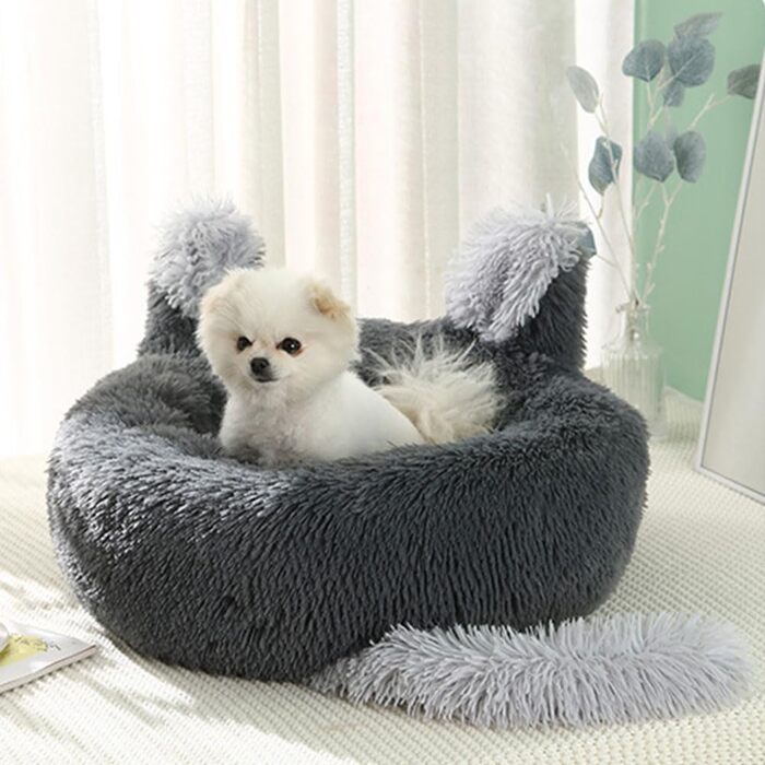 Крісло-лежанка для собак та котів, велике м'яке ліжко для собак, корзина-лежанка для собак, миється, 60 см, антрацит