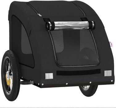 Причіп для велосипеда: вантажний, складний, для собак, чорний, Oxford-Gewebe, до 30 кг, з прапорцем та сумкою