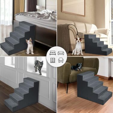 Сходи для собак Mg Design Marineblau: стабільна дерев'яна конструкція, для собак та котів, 40 x 45 x 5 см, 71 x 40.5 x 56 см