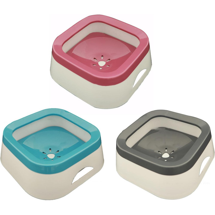 Поїлка для собак Geavonyg: переносна миска для води з плаваючою платформою, синього кольору. Підходить для малих та середніх порід.