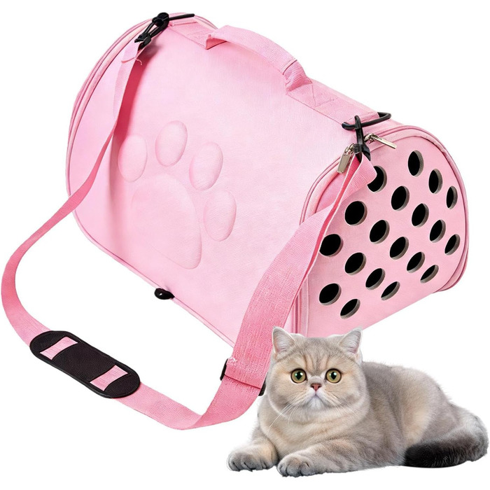 М'яка переноска для тварин, сумка-переноска для кота/собаки, рожева | Для подорожей, прогулянок, ветеринара