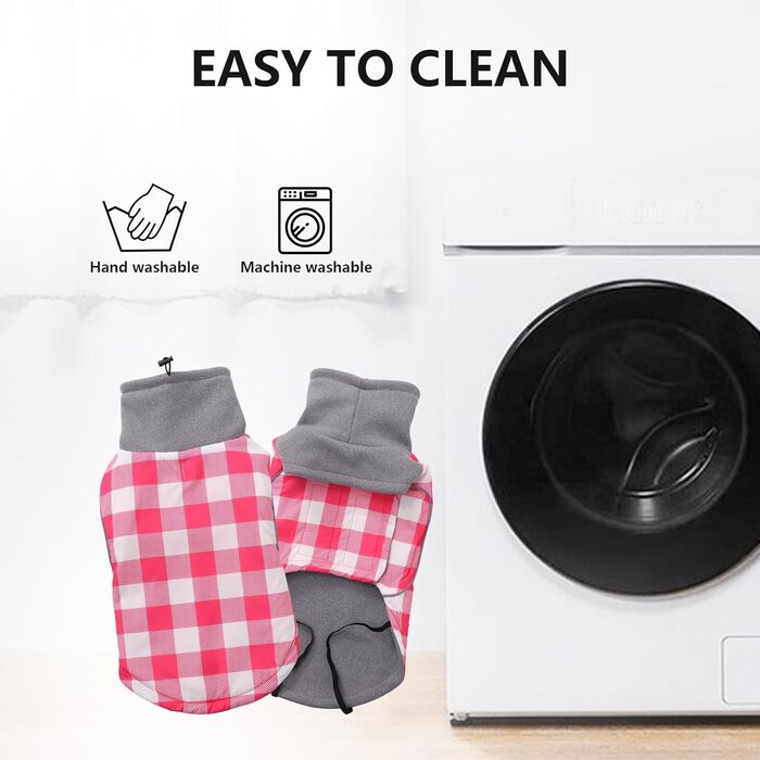 Водонепроникний зимовий теплий одяг для маленьких собак, джек-рассел, мініатюрний джек-рассел, куртка для собак з отвором для шлейки, одяг для домашніх тварин, ідеально підходить для прогулянок, походів, кемпінгу, розмір L, рожевий в клітинку