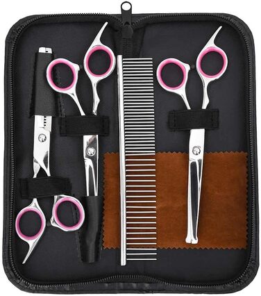 Набір професійних собачих ножиць 4 шт. з нержавіючої сталі, набір для грумінгу собак, ножиці для грумінгу, ножиці для тварин, догляд за собаками