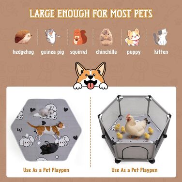 Квадратна переноска для цуценят, ігровий центр, матрац для собак, 122 x 65 см (сірий). Підходить для великих та малих порід.