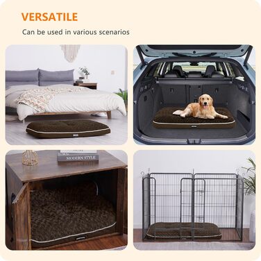 Ортопедичне ліжко для собак, матрац для собак з двошаровим дизайном, миється, знімний кошик для собак, 105 см для середніх собак, коричневий L 105 x B 69 x H 12 см Коричневий