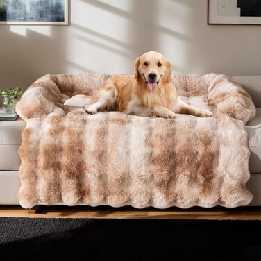 Ортопедичне ліжко для собак TOPCHANCES, 90x90x13 см, коричневе, з антиковзаючою основою, для великих та середніх собак, знімний чохол, м'яке, зручне, для дому