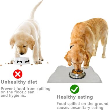 Килимок для котячого корму, силіконовий, неслизький, вологостійкий, сірий