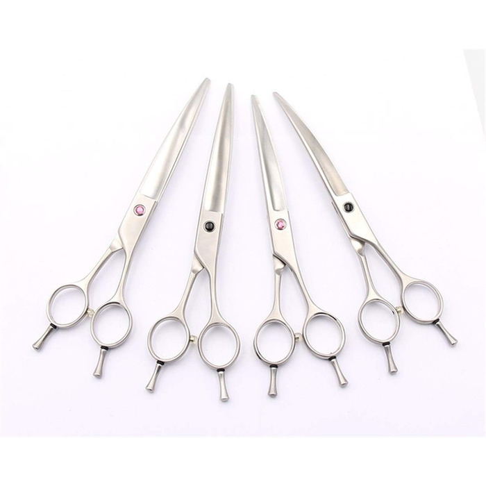 Ножиці для грумінгу тварин, фінішні інструменти, ножиці для собак, професійні ножиці для грумінгу, маленькі вигнуті ножиці, 17,8 см (розмір: червоні гвинти 19 см) (чорні гвинти 17,8 см)