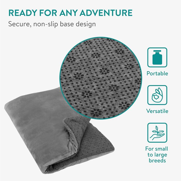 Термоковдра для собак та котів Navaris - м'яка підстилка для собак 100 x 70 см - тепла ковдра для собак та котів - сіра