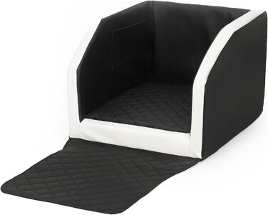 Автоматичне ліжко для собак у машину Velinda з ременем безпеки, 55x70 см, чорно-біле