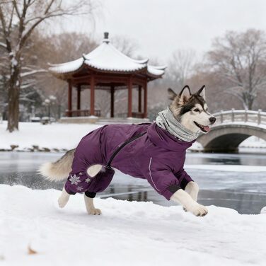 Зимова куртка для собак: тепла, зручна, вітронепроникна. Ідеальний захист від холоду для вашого улюбленця (зелений, фіолетовий, розмір S)
