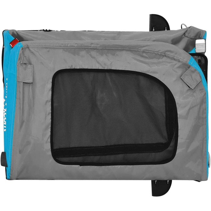 Фургон для собак Gecheer - причіп для велосипеда, переноска для собак, 45 кг, сірий оксфорд, блакитний