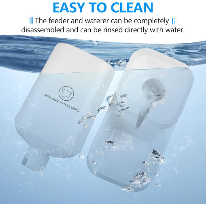 Автоматичний годівниця для котів Dreamhigh® з диспенсером води для собак, 2.1 кг корму та 3.8 л води, без батарейок, BPA Free, для подорожей, білий