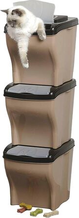 Контейнер для сухого корму Sicignano для собак та котів, 20 л, 10 кг, з кришкою, гігієнічний, компактний, стекується