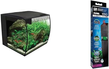 Нано акваріум Fluval Flex 34 л, чорний, з електронагрівачем 50 Вт для прісної води, для акваріумів до 60 л