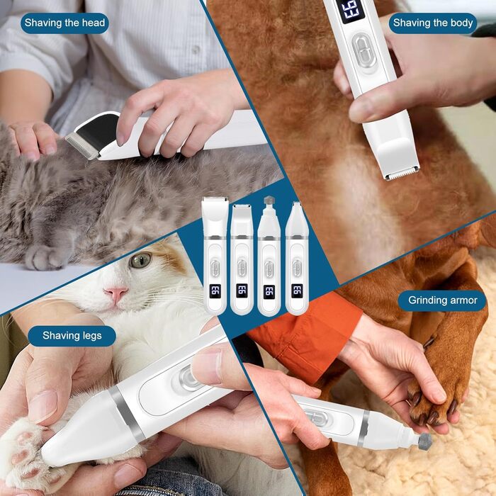 Набір для догляду за собаками та кішками 4-в-1: машинка для стрижки, триммер, точилка для кігтів, догляд за шерстю