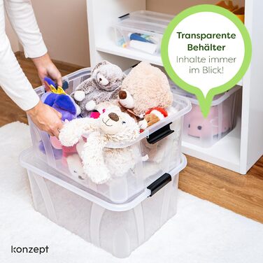 Ящик для зберігання Konzept з кришкою, 55 л, BPA-free, міцні затискачі