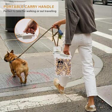 Контейнер для корму для собак 2.8L, герметичний, з BPA-вільного пластику, прозорий, зелений (1391-Dog)