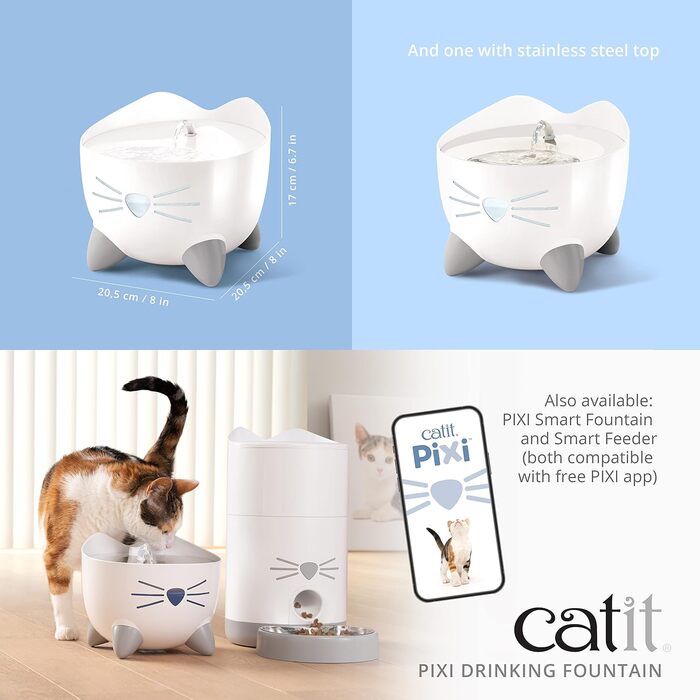 Питний фонтан для котів Catit Pixi, 2,5 л, білий