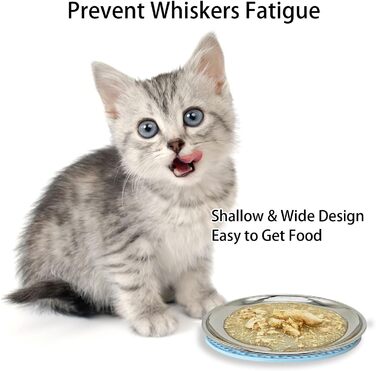 Ніжки для котячого корму з нержавіючої сталі - для полегшення напруги вусів, втоми, миски для котячого корму з антиковзним покриттям (2 шт, великі)