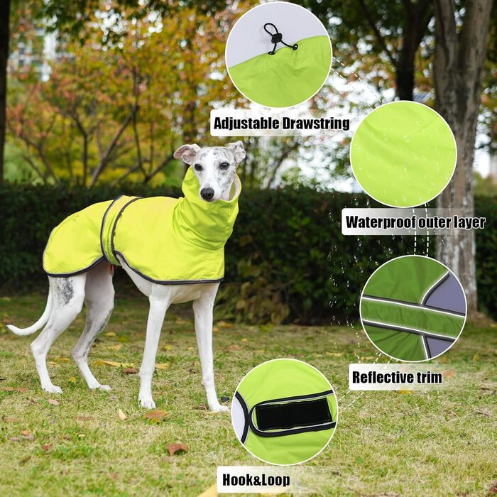 Водонепроникна куртка для собаки Віндхаунд, захист від вітру, зелена M (довжина спини 56-58 см)