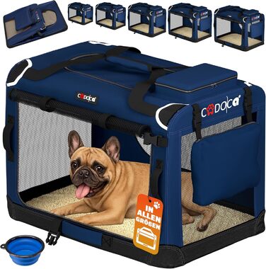 CADOCA® Транспортна переноска для собак, складана, L 70x52x50 см, Navy Blue (темно-синій)