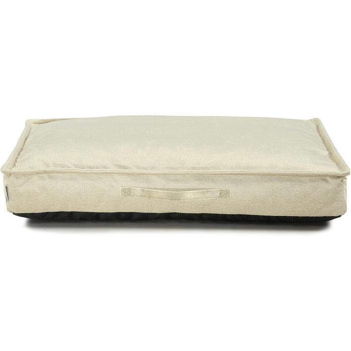 Килимок для собак Sesto Senso Premium, прямокутний, 100x70 см, Memory Foam, знімний чохол, сірий мишачий (M, Model 1 - Ecru - Elfenbein)