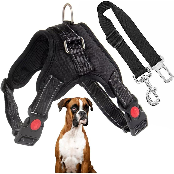Регульоване обіднє нашийник для маленьких собак з безпечною лінією для автомобіля, посилений, безпечний та зручний, розмір S (Grande)