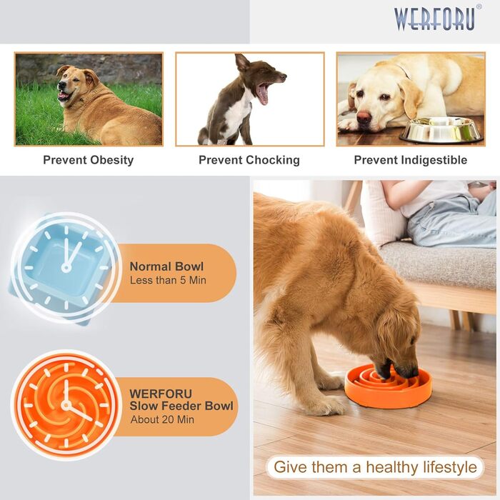 Напувачка для собак Slow Feeder, інтерактивна миска, безпечна та міцна, екологічна (L, помаранчевий)