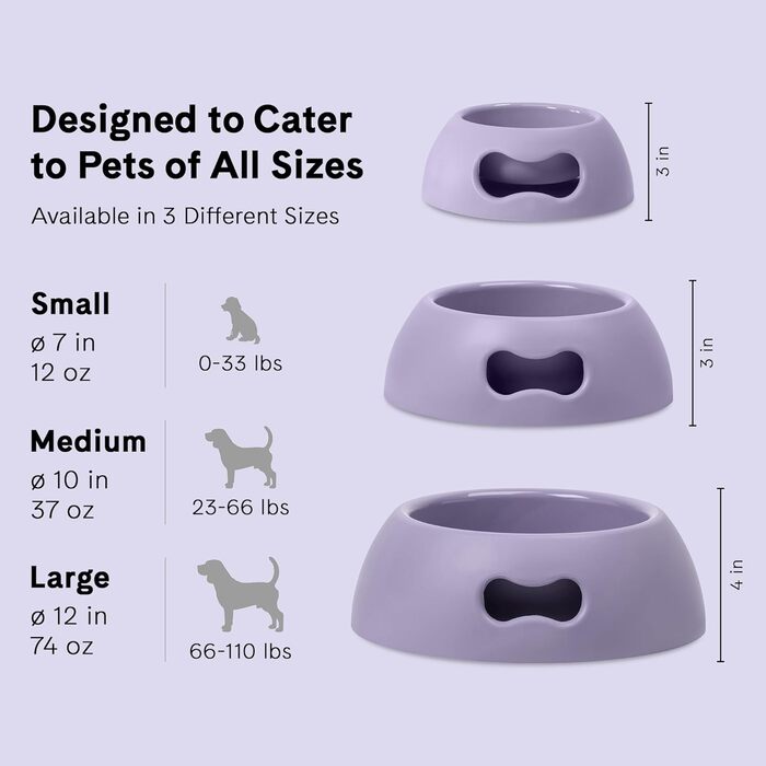 Миска для собак United Pets Pappy, екологічна, 2200 мл, лілова, Італія