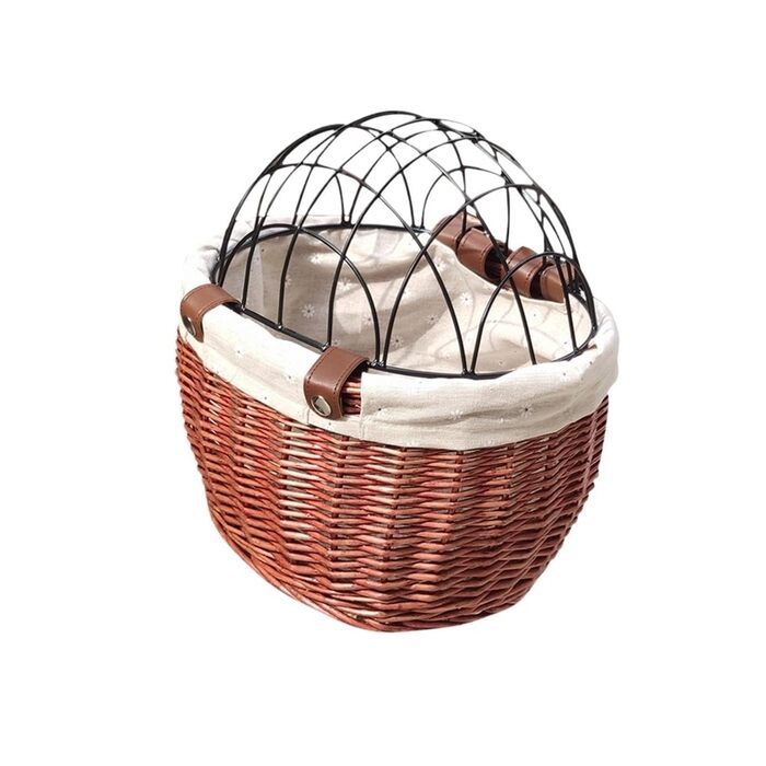 Корзина на велосипед для тварин, ручної роботи, плетіння, з кришкою, велосипедна сумка, аксесуари для велосипеда