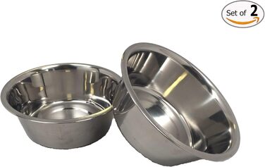 Миска для собак Top Dog Chews, набір, нержавіюча сталь, 20,3 см, 1,8 л (8 чашок), без наліпок