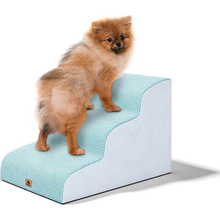 Сходинка для собак маленьких порід, 3 сходинки, 40 см, для дому, антиковзка, для котів та собак, сіра (блакитна)