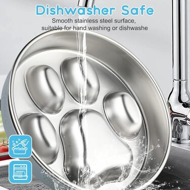 Антиблінковий набір для собак з нержавіючої сталі 304, 1л. Набір проти швидкого поїдання, металевий набір для собак середніх та великих порід, котів, з антиковзною силіконовою підкладкою, 21 см