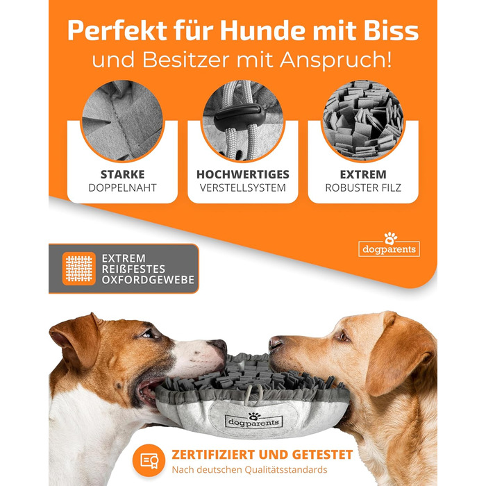 Schnüffelteppich для собак DOGPARENTS® – килимок для пошуку та розваг, міцний, для малих та великих собак, зелений (сірий)