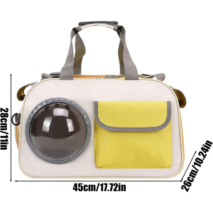 Транспортна сумка для кота Transportbox Katze, складана переноска для кошенят з вікном-пузирем | Дихаюча сумка на плечі для собак, переноска для кота в літак, на вулицю, кемпінг, мотоцикл, автомобіль, жовта